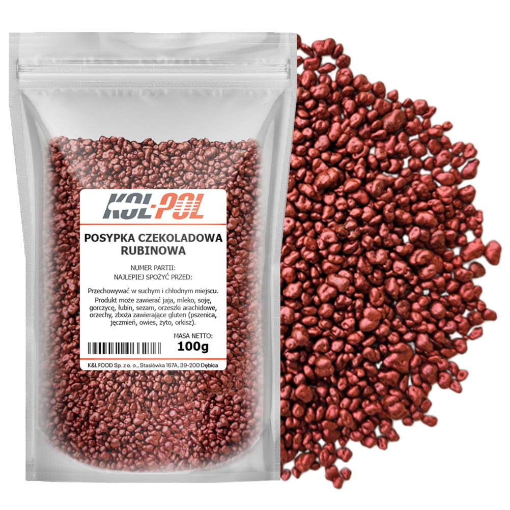 Posypka czekoladowa rubinowa 100g