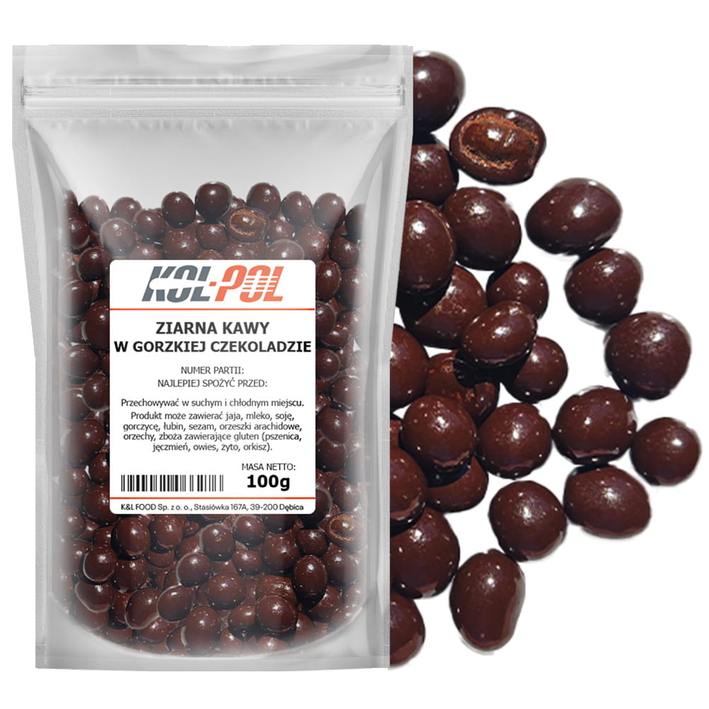 Ziarna kawy w czekoladzie gorzkiej 100g