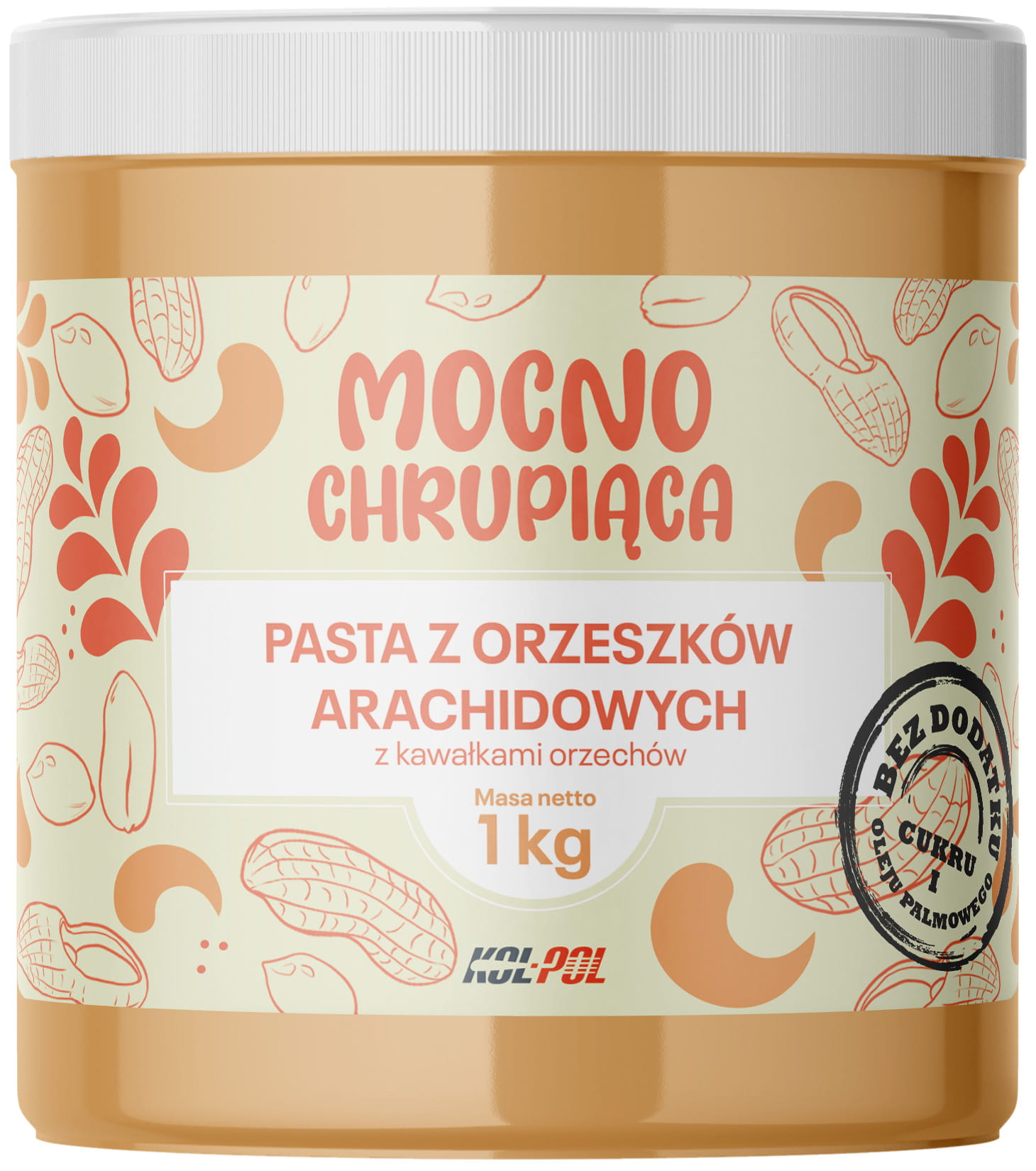 Pasta z orzechów arachidowych z kawałkami orzechów 1kg