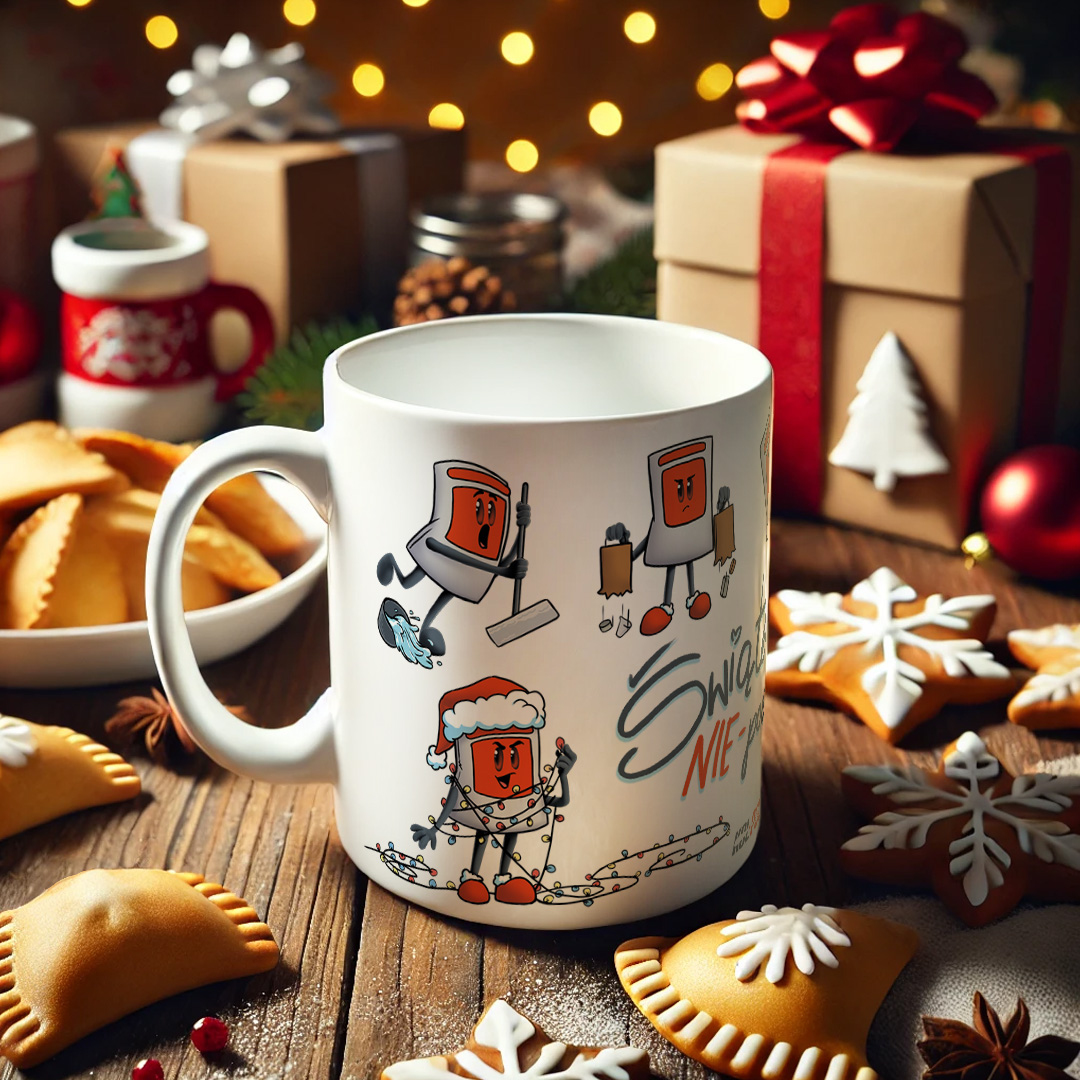 Świąteczny Kubek ceramiczny 330ml Świąteczne nie-porządki