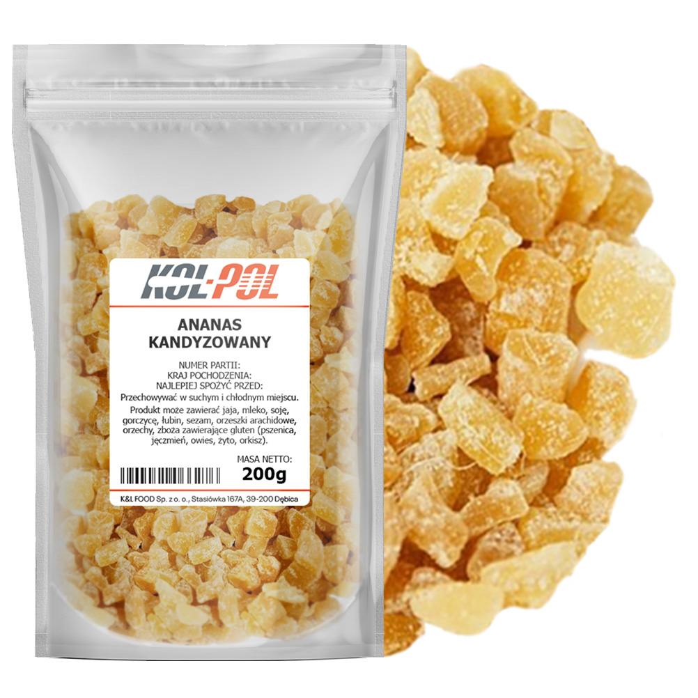 Ananas kandyzowany kostka 200g 