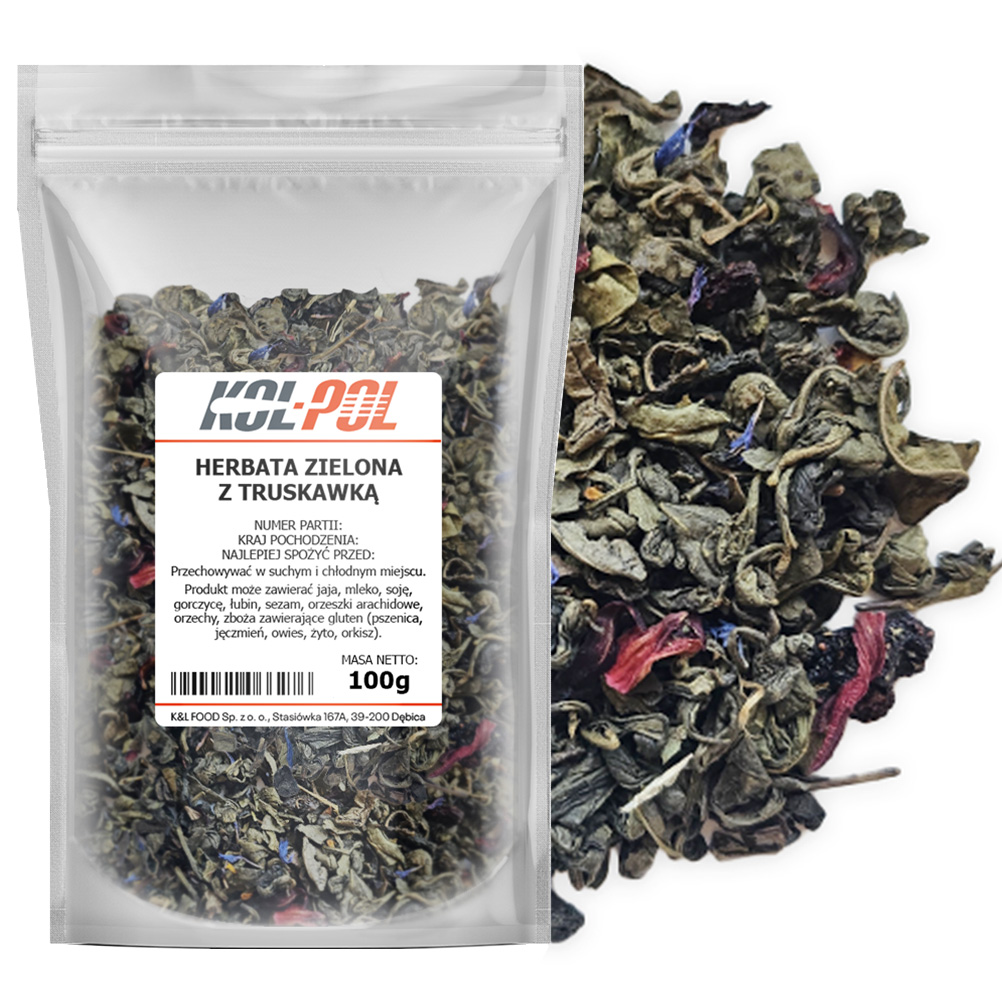 Herbata zielona z truskawką 100g