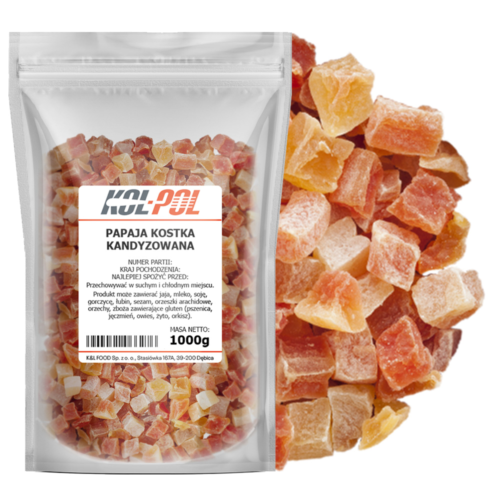 Papaja kandyzowana kostka 1kg