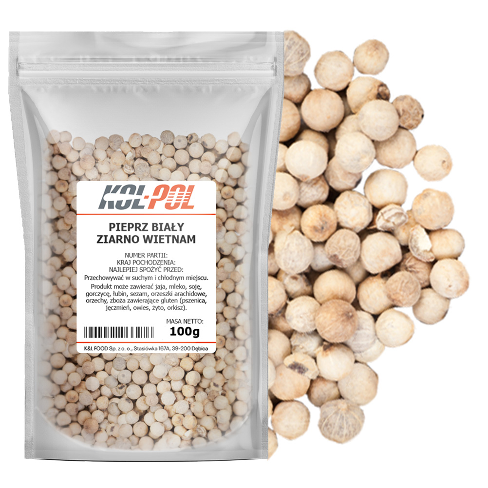 Pieprz biały ziarno 100g