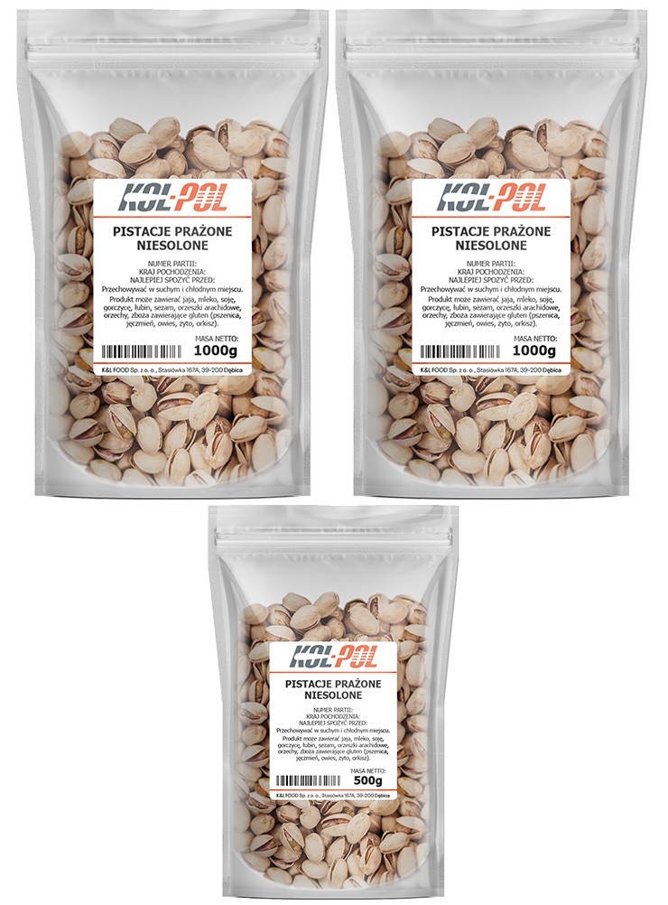 Pistacje prażone niesolone 2,5kg