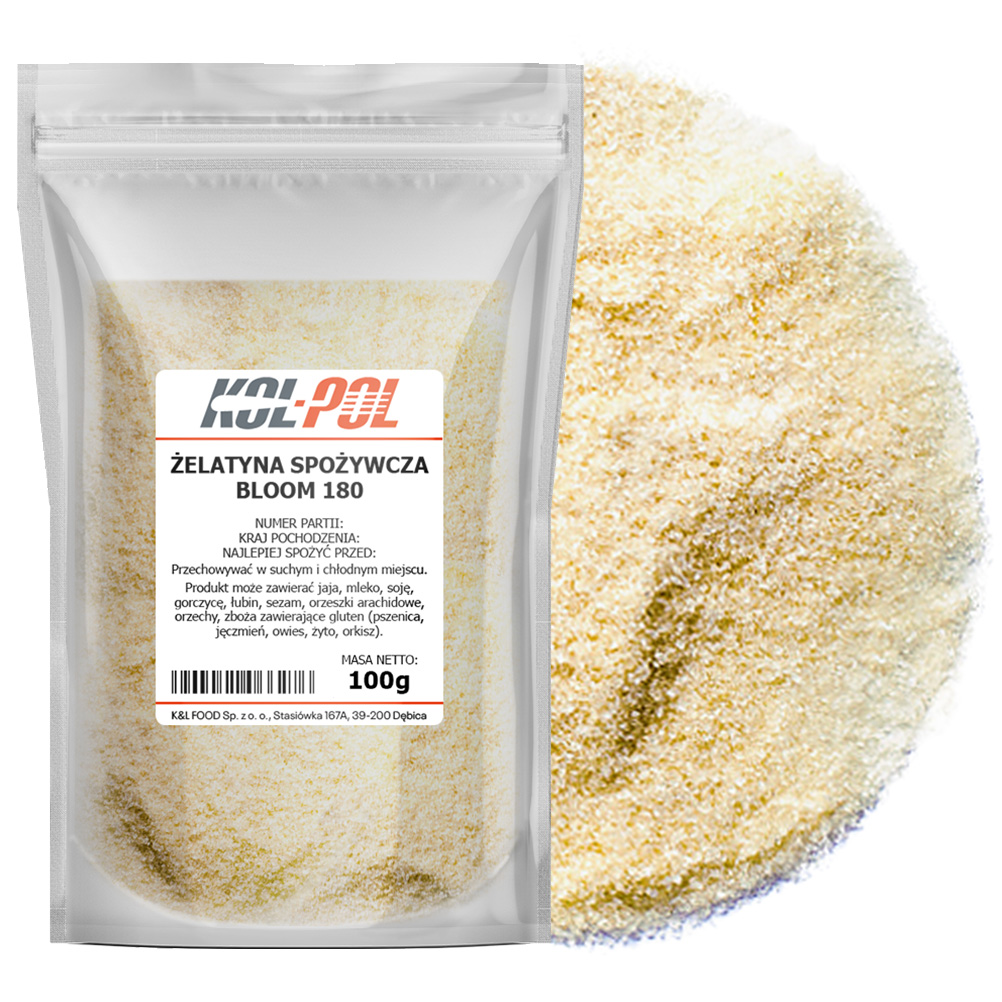 Żelatyna spożywcza 180 bloom 100g
